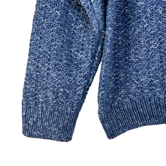 Ulla Johnson Blue Fringe Sweater Size M Arquette Boho Casual 100% Cotton - Picture 5 of 9